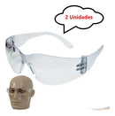Kit 2 óculos Proteção Segurança Trabalho Epi Antirrisco Ca Cor Da Lente Incolor - UN / 2