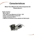 Motor Para Máquina De Vidro Esquerdo 24v Scania Série 4