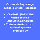 Kit 5 óculos Proteção Sobrepor Clínica De Odontologia Com Ca - UN / 5