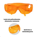 5 óculos Proteção Escuridão Total Luz Azul Lente Laranja - UN / 5