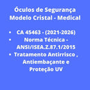 óculos De Proteção Epi Segurança Incolor De Sobrepor Com Ca