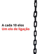 40 Mt Corrente Plástica Segurança Sinalização Elo G Preto