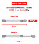 Pistão Mola Gás Amortecedor P/ Cama Box Baú Casal 784n/80kgf
