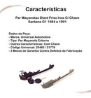 Par Maçanetas Diant Friso Inox C/ Chave Santana G1 84 A 91 - UN / 2