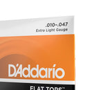 Encordoamento Violão Aço 10-47 D Addario Flat Tops EFT15