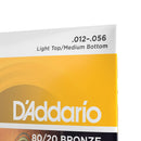 Encordoamento Violão Aço 12-56 D Addario 80/20 Bronze EJ14
