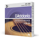 Encordoamento Violão Aço (3 Jogos) DAddario Phosphor Bronze