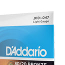 Encordoamento Violão Aço 12C 10-47 D Addario 80/20 Bronze