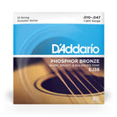 Encordoamento Violão Aço 12C 10-47 D Addario Phosphor EJ38