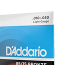 Encordoamento Violão Aço 12C 10-50 D Addario 85/15 Bronze