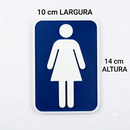 Placa Sinalização Banheiro Feminino 3d Azul Ecológica