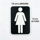 Placa Sinalização Banheiro Trio 3d Preto Ecológica