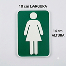Placa Sinalização Banheiro Trio 3d Verde Ecológica