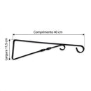 Mão Francesa P Vaso Preta 40 Cm Suporte De Metal
