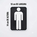 Placa Sinalização Banheiro Masculino 3d Preto Ecológica