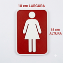 Placa Sinalização Banheiro Feminino 3d Vermelho Ecológica
