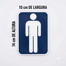 Placa Sinalização Banheiro Masculino 3d Azul Ecológica