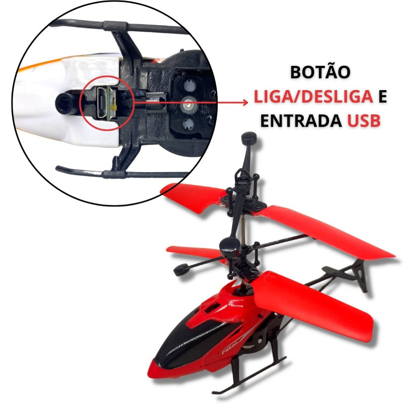 Helicóptero De Brinquedo Com Sensor Mini Drone Recarregável