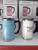 Caneca Mixer Misturadora Inox 450 Ml Com Tampa A Pilha