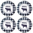 Kit 4 Capas Para Sousplat Churrasco Preto 35cmx35cm - UN / 4