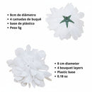 Saco 50 Botões De Flor Artificial Crisântemo Branco Para Decoração Casamento, Igrejas, Aniversários - UN / 50