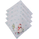 Kit 4 Guardanapos De Tecido Boneco De Neve Branco 40cmx40cm - UN / 4