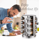 Porta Temperos Inox Giratório Com 16 Potes Torre De Condimentos;inox