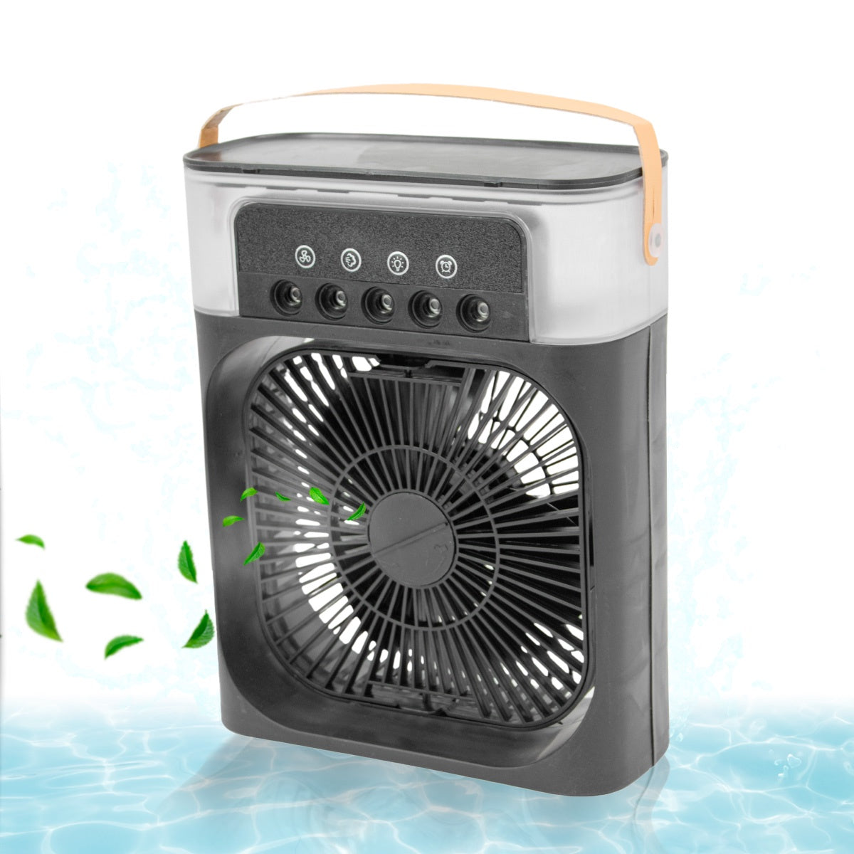 Ventilador Portátil Iluminação Umidificador Climatizador Usb De Mesa