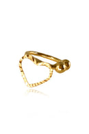 Piercing Fake Com Coração Banhado Em Ouro 18k Cor:dourado