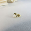 Piercing Fake Com Coração Banhado Em Ouro 18k Cor:dourado