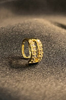 Piercing Fake Vazado Com Zircônia Banhado Em Ouro 18k Cor:dourado