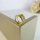 Piercing Fake Vazado Com Zircônia Banhado Em Ouro 18k Cor:dourado