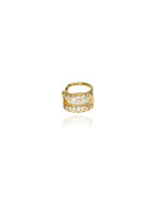 Piercing Fake Vazado Com Zircônia Banhado Em Ouro 18k Cor:dourado