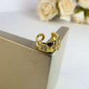 Piercing Fake Vazado Com Zircônia Banhado Em Ouro 18k Cor:dourado