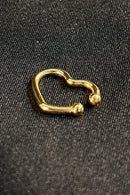 Piercing Fake Forma De Coração Banhado Em Ouro 18k Cor:dourado