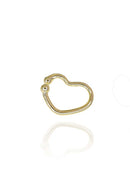 Piercing Fake Forma De Coração Banhado Em Ouro 18k Cor:dourado