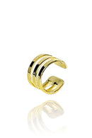 Piercing Três Fios Banhado Em Ouro 18k Cor:dourado