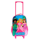 Kit Estojo, Lancheira E Mochila Princesa De Rodinhas Rosa
