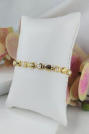 Pulseira Coração E Pérola Cor:dourado