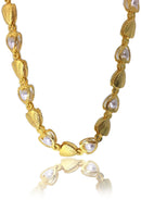 Pulseira Coração E Pérola Cor:dourado