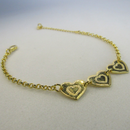 Pulseira Com Chapa De Coração Banhado Em Ouro 18k Cor:dourado