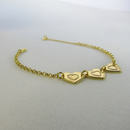 Pulseira Com Chapa De Coração Banhado Em Ouro 18k Cor:dourado