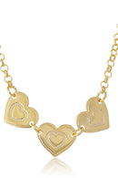 Pulseira Com Chapa De Coração Banhado Em Ouro 18k Cor:dourado