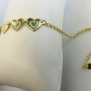 Pulseira Com Chapa De Coração Banhado Em Ouro 18k Cor:dourado