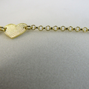 Pulseira Com Chapa De Coração Banhado Em Ouro 18k Cor:dourado