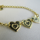 Pulseira Com Chapa De Coração Banhado Em Ouro 18k Cor:dourado