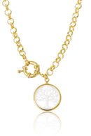 Pulseira Dourada Com Pingente árvore Da Vida Banhado Em Ouro 18k Cor:dourado