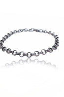 Pulseira Elo Português Feita Em Aço Inoxidável Masculina Cor:prateado