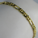 Pulseira Corrente Com Elo Sequenciado Banhado Em Ouro 18k Masculina Cor:dourado