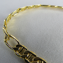 Pulseira Corrente Com Elo Sequenciado Banhado Em Ouro 18k Masculina Cor:dourado